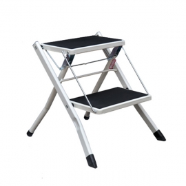 안전 슬림 접이식 사다리 2단 발판 가정용 튼튼한 미니 키높이 수납 선반 정리 계단 캠핑